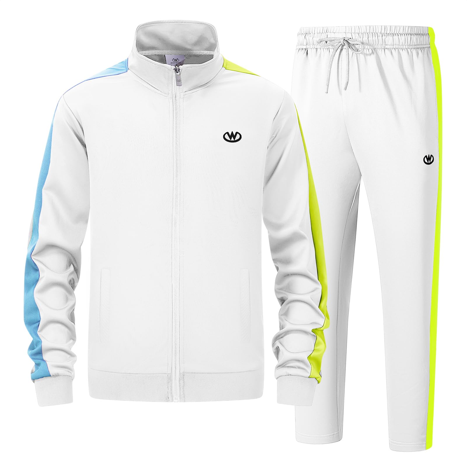 ANOTWENER Herren Trainingsanzüge Sets lässig lange Ärmel voller Reißverschluss Jacke und Jogginghose Jogginganzug Sport Outfits JW-7118-M
