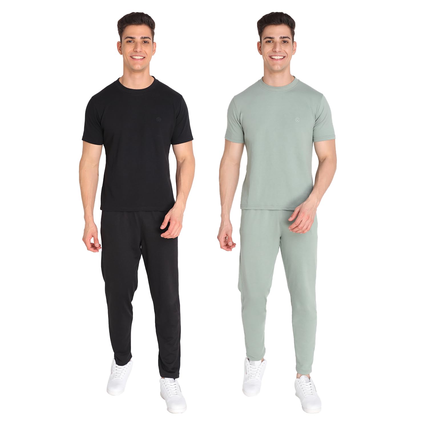 CHKOKKO Men Solid Casual Summer Wear Coords Stylish Gents Cord Set Half Sleeves Latest Co Ord Track Suit Round Neck Western Co-ord Set