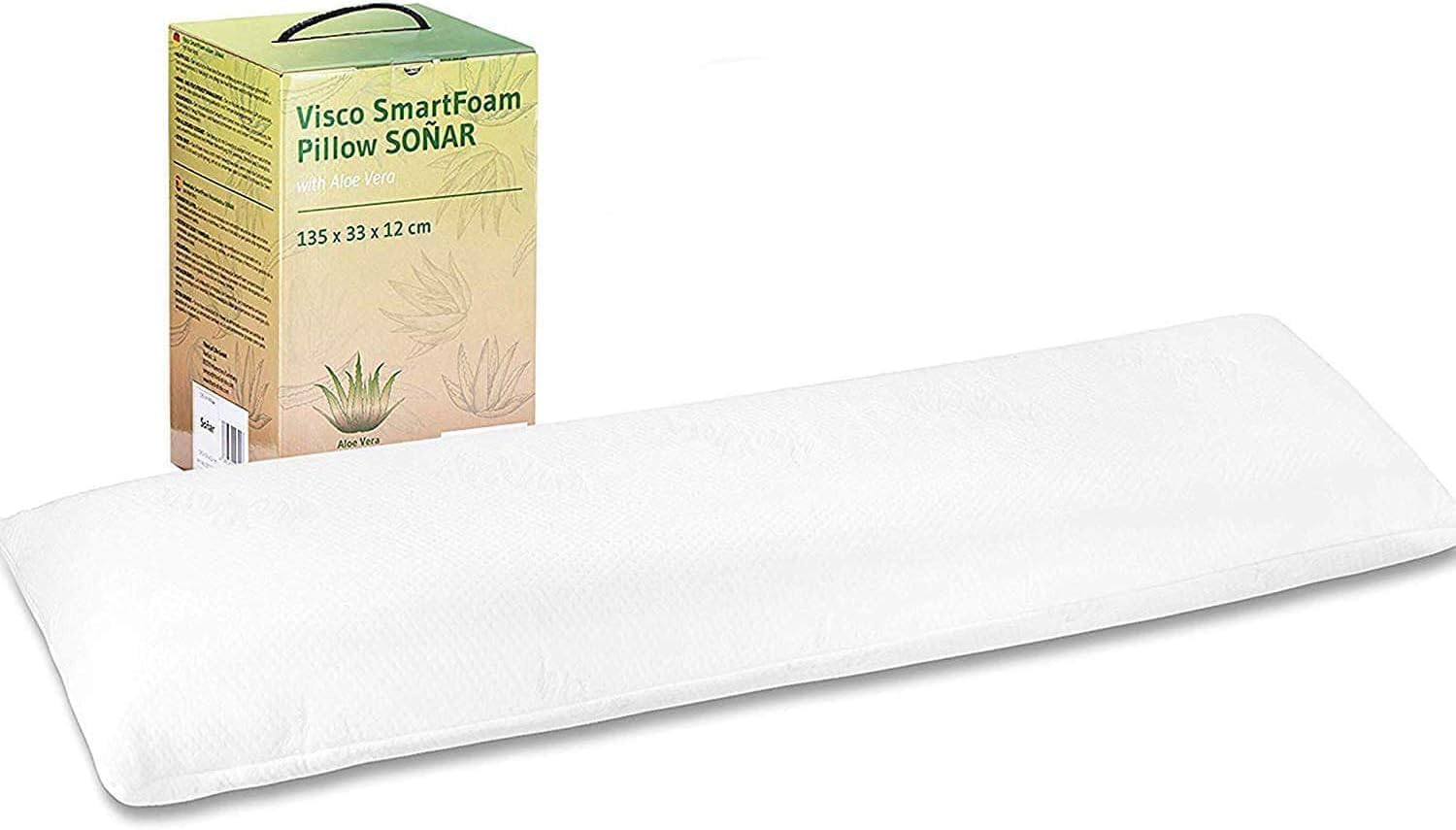 Third of Life Soñar - Cojín de Memoria de Forma (ergonómica, ortopédica, Espuma viscoelástica y hipoalergénica, Funda con Aloe Vera, Ideal para Fundas de Almohada de 135 x 33 cm