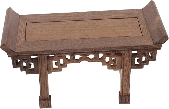 Chinese Wooden Base Flower Pot Stand Retro Plant Display Rack for Bonsai Rectangular Buddha Statue Pedestal Craftsmanship Smooth Finish