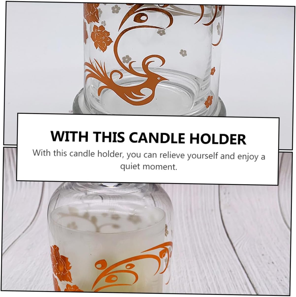 Wedding Glass Candle Holder Set 2pcs 15.8cm Hand-Blown Bell Jar Candlestick for Home Decor Party and Festival Use