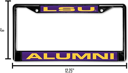 Miniatura 32 de Rico Industries NCAA Black Laser Cut Chrome Frame 12" x 6" Black Laser Cut Chrome Frame - Car/Truck/SUV Automobile Accessory