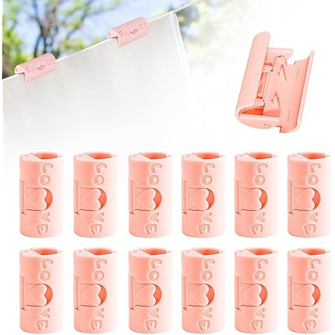 WinldMonmo 12 Pcs Pink Bed Sheet Grippers, 2024 New Bed Sheet Grippers Sheet Fasteners Clips, Adjustable Needle-Free Bed Sheet Holder That Hold Slip and Fall Out Bedding Accessories Cover