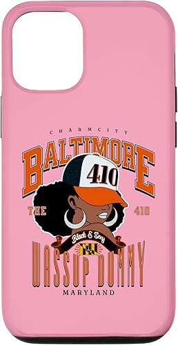 Miniatura 1 de Funda para iPhone 15 410 con código de área Baltimore Maryland Flag Blaq Girl Bmore Pride
