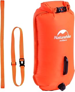 Naturehike Aufblasbarer Trockensack, 18L Wasserdichter Rucksack mit 2 Luftkammern für Open Water Schwimmen und Triathlon-Training, Leichte Schwimmhilfe zum Schnorcheln, Rafting, Bootfahren