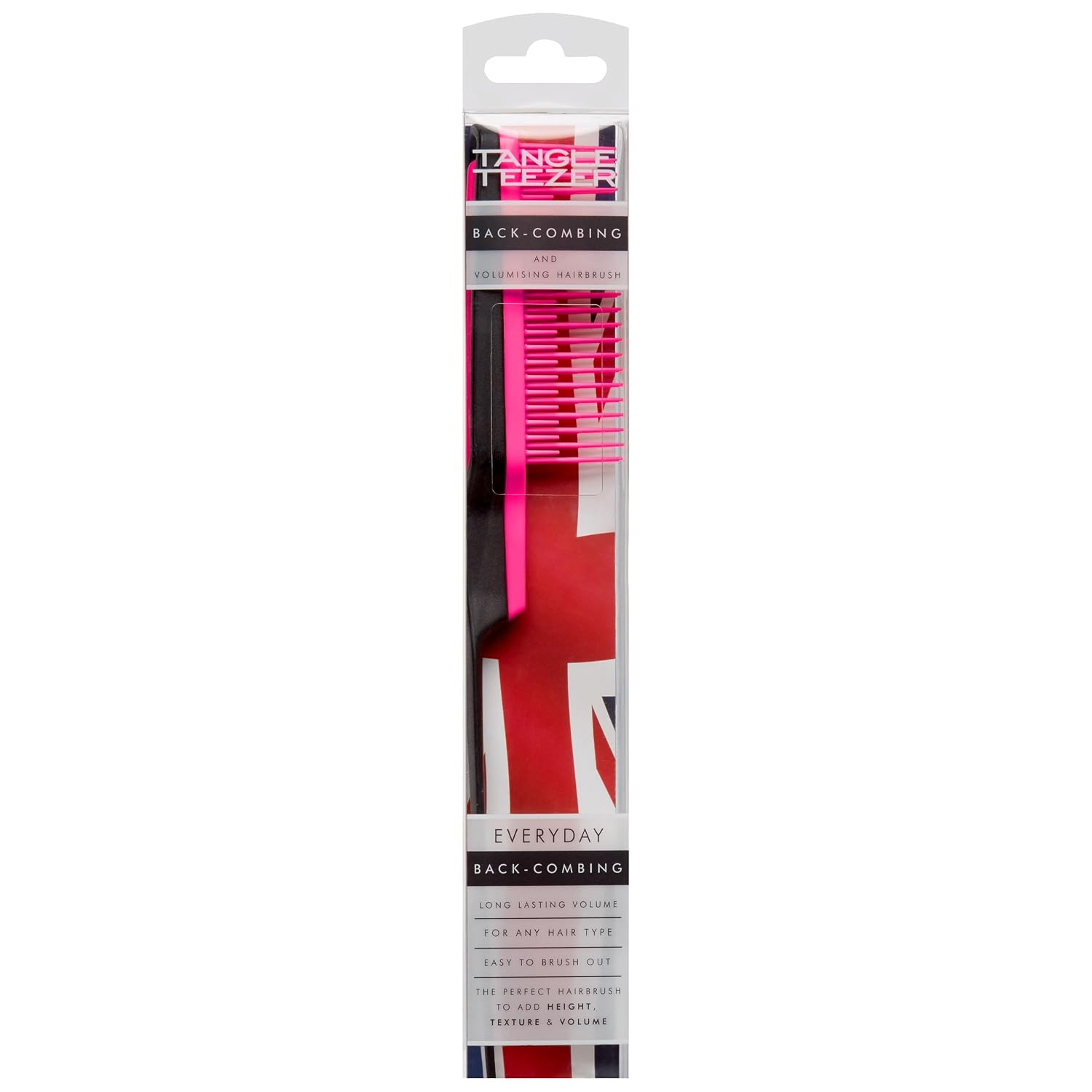 Tangle Teezer The Ultimate Teaser Back Combing Brush for All Hair Types, Adds Texture and Volume, Pink Embrace