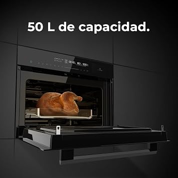 Cecotec Bolero Hexa MWS704500 Glass Black Integrable Microwave Oven 60 x 45 cm. 3000W, 50L Capacity, 20 Functions with Full Steam, Eco Mode, Defrost, Steam EasyClean, Electronic Timer