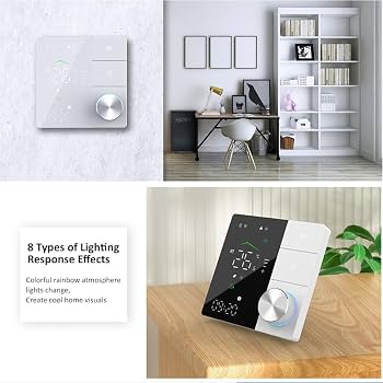 Termostato Inteligente WiFi Para Caldera De Gas - Control Remoto Por App, Programable, Blanco, 86x86 Mm