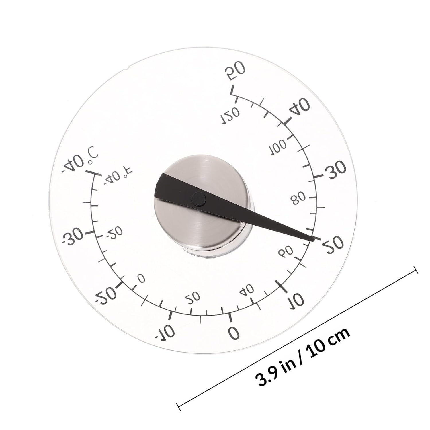 Stick On Window Thermometer Temperature Indoor/Outdoor Waterproof Dial Round 4.3 Inch Diameter