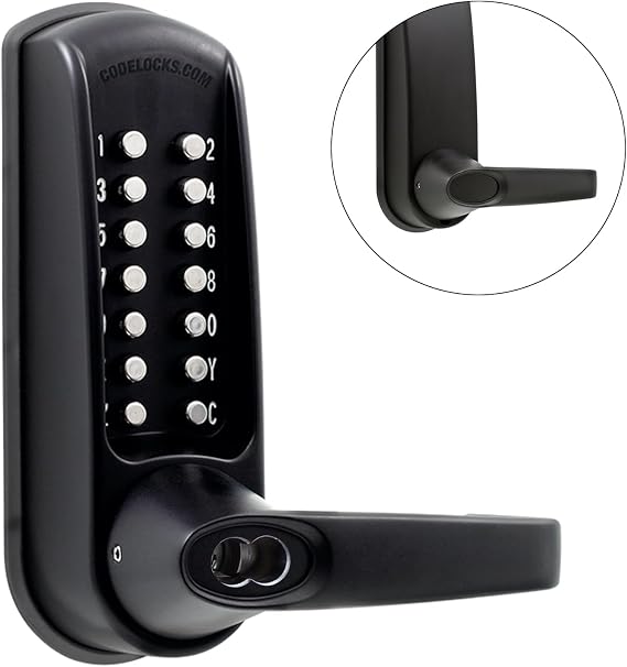 D&D Technologies Codelocks DD97230 Gate Lock Kit Includes CL610 Heavy Duty Mechanical Keyless Lock, Steel Weldable Gate Box, Latch Bracket, Stop Bracket. Push Button Latchbolts, Marine Grade Finish