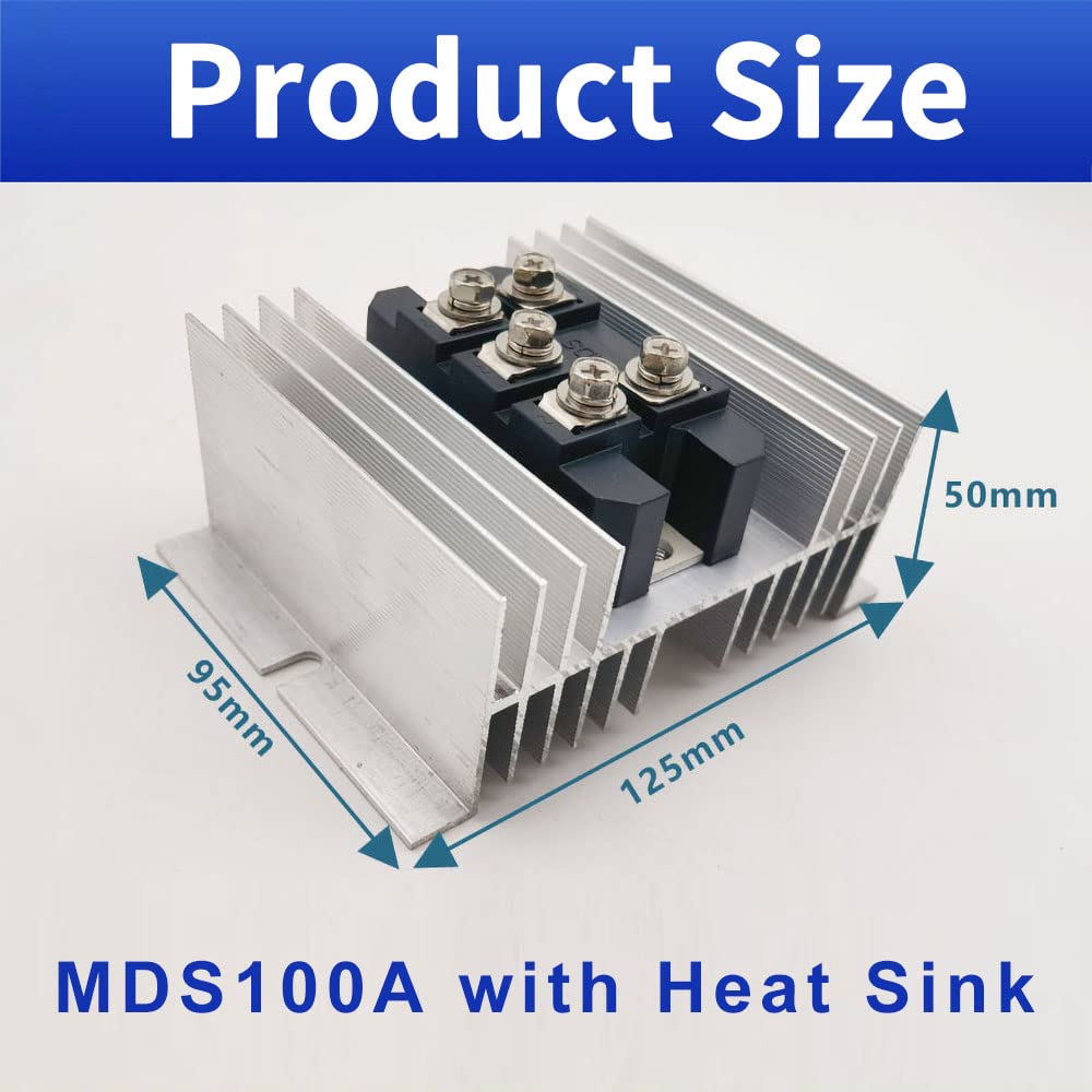 3 Phase Rectifier Bridge 100Amp MDS100A1600V Diode Bridge Rectifier with Heat Sink W-95 Widely Used for Power Supply