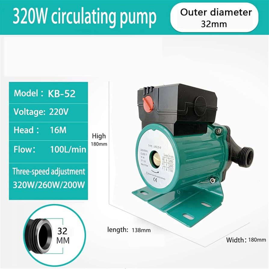 Household 320w Heating Hot Water Circulation Pump, Warm The Ultra-Quiet  Booster Pump Central Heating Boiler Air Conditioner (Voltage : 320W 32mm) :  Amazon.ca: Home