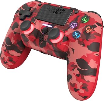 DragonShock Mizar Wireless Bluetooth Controller for PS4, PC and Mobile, Red Camo