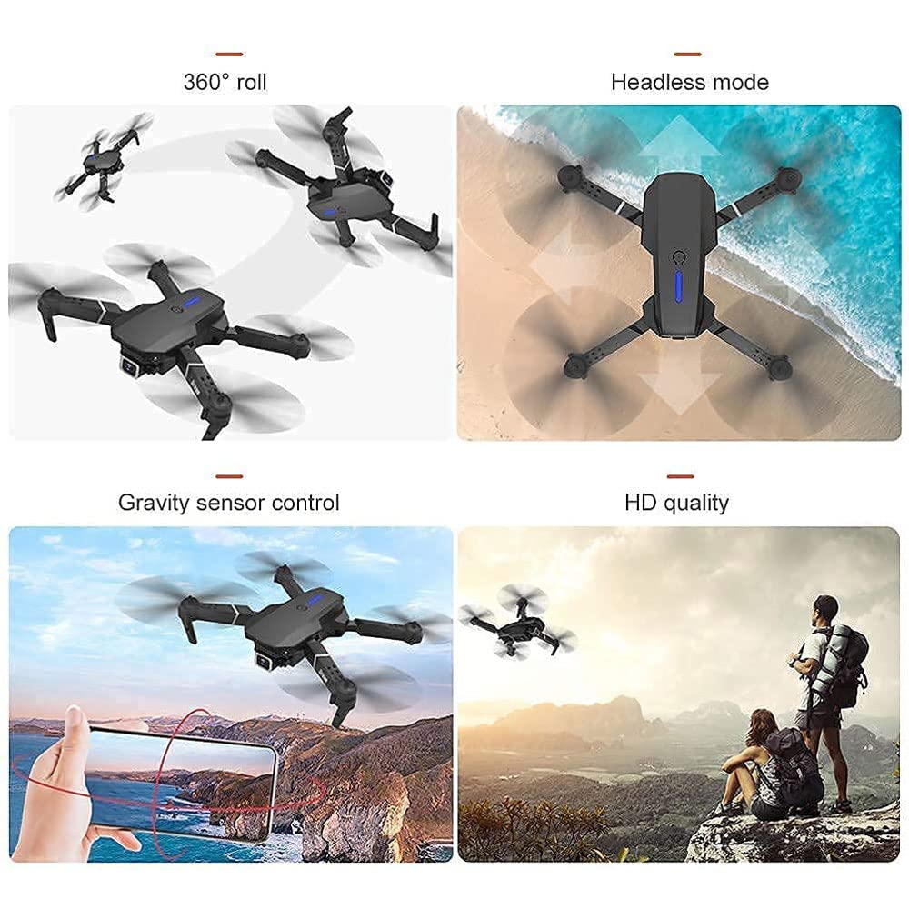 Foldable FPV Drone with 4K WiFi Camera for Adults and Kids Gesture Control RC Quadcopter with 2 Batteries Auto Hover Sensor Carrying Case (Black)