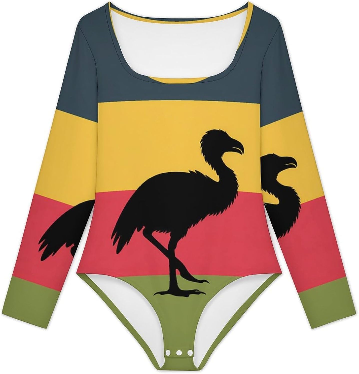 Mauritius Dodo Bird Women's Bodysuits Long Sleeve Top 5XL