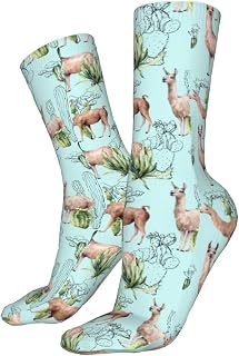 Running Socks Desert Cacti And Llama Work Socks Classic Office Socks Recycled Trainer Socks For Women Outdoor Football 40Cm