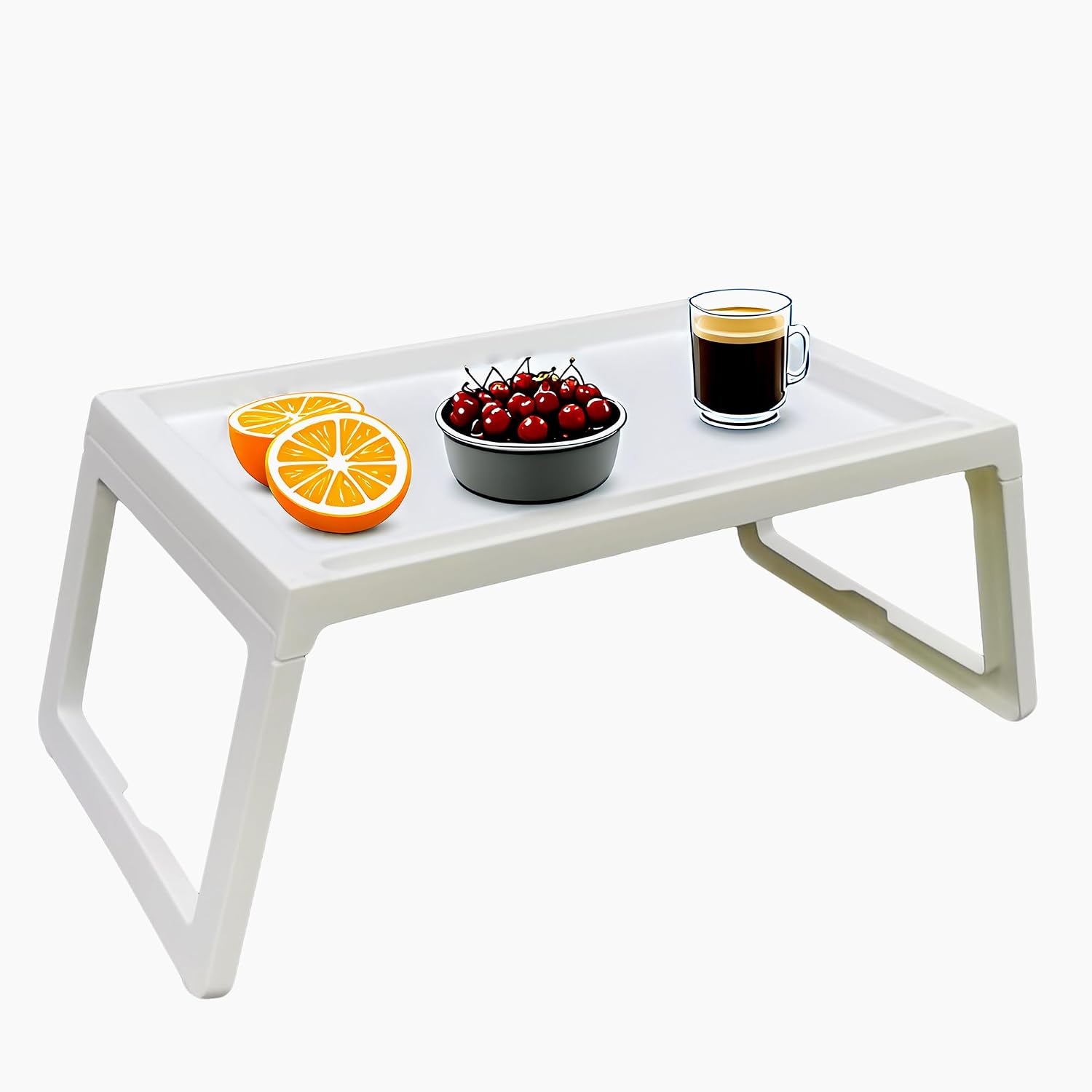 FixtureDisplays® Foldable Bed Tray Table Lap Desks Laptop Tray, 21X14X10.5", Portable Breakfast Serving Tray with Folding Legs, for Working, Reading and Writing, TV, Breakfast 22016