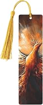Metal Bookmark for Men Women Personalized Carving Book Mark with Tassel Pendant Abstract Phoenix Bookmark for Book Lovers Birthday Present Students Teachers Gift
