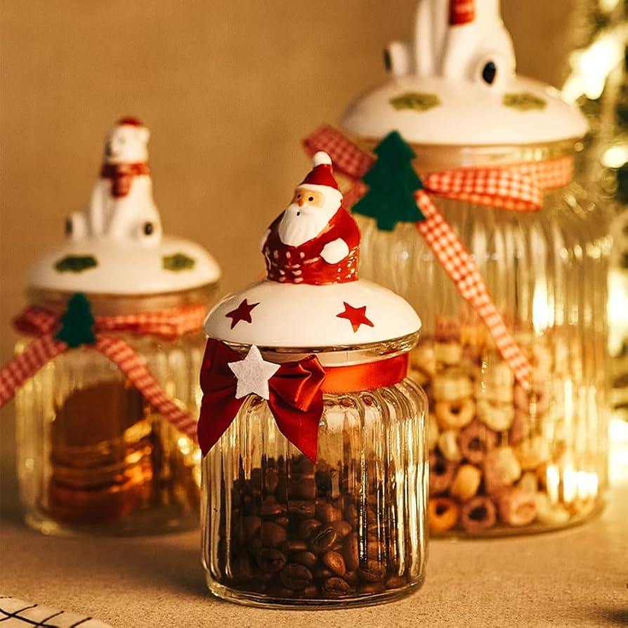 Tarro Galletas Navidad Latas Navideñas Para Galletas - Pack De 2 (15x15cm) Con Diseño Festivo Caja Lote Navidad Vacia