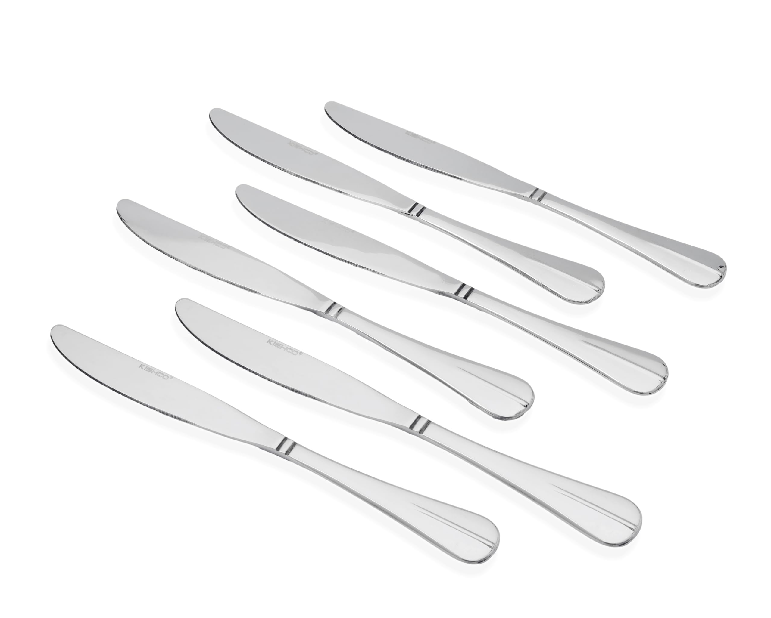 KISHCO Fiesta Stainless Steel Dessert/Dinner Knife Set - Pack of 6 2