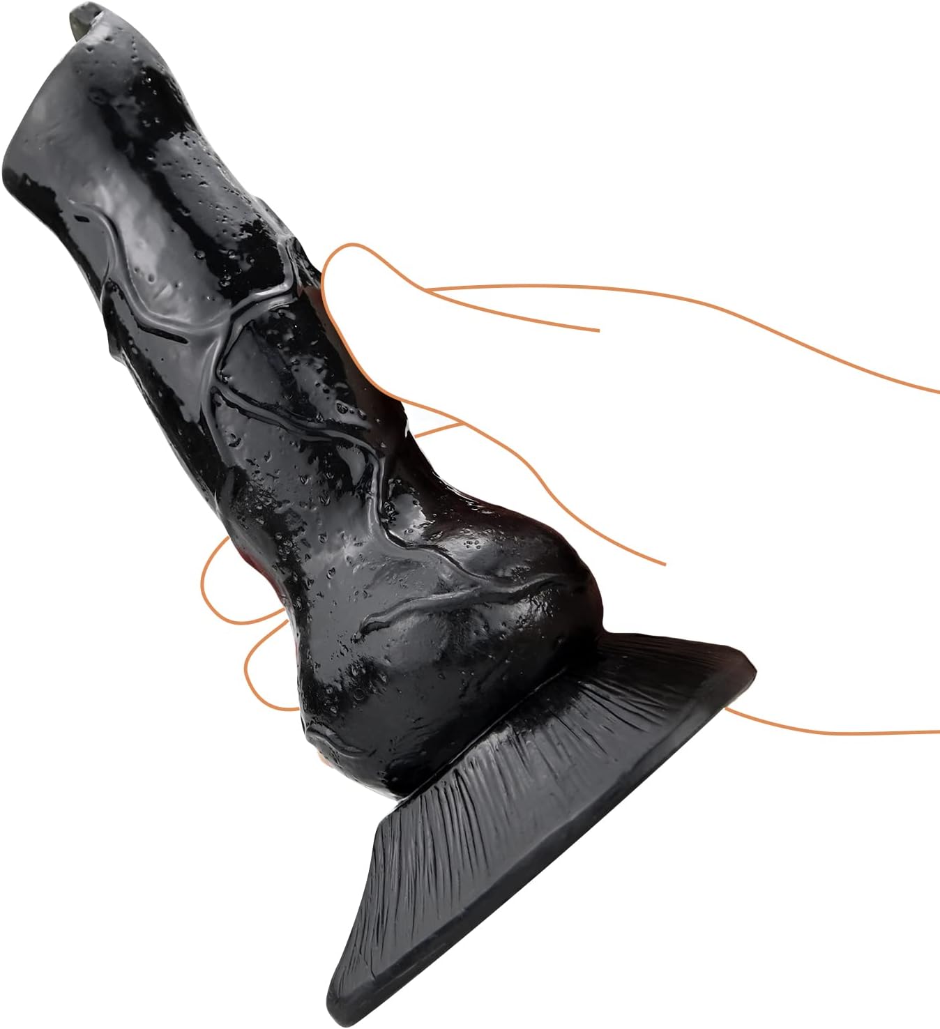 Romi Animal Penis 7.3" Realistic Wolf Dildo Big Size Cock Anal Plugs Artificial Sex Toys (Black)
