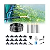 New drip Irrigation kit, Automatic Garden Watering System, Quick Connector and 360-degree Bending Dropper atomizing Copper Nozzle, Garden Plant Lawn Courtyard Watering System. (15 Spray nozzles)