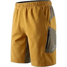 Men's Mountain Bike Shorts Padded Bike Shorts for Men Zipper Pockets