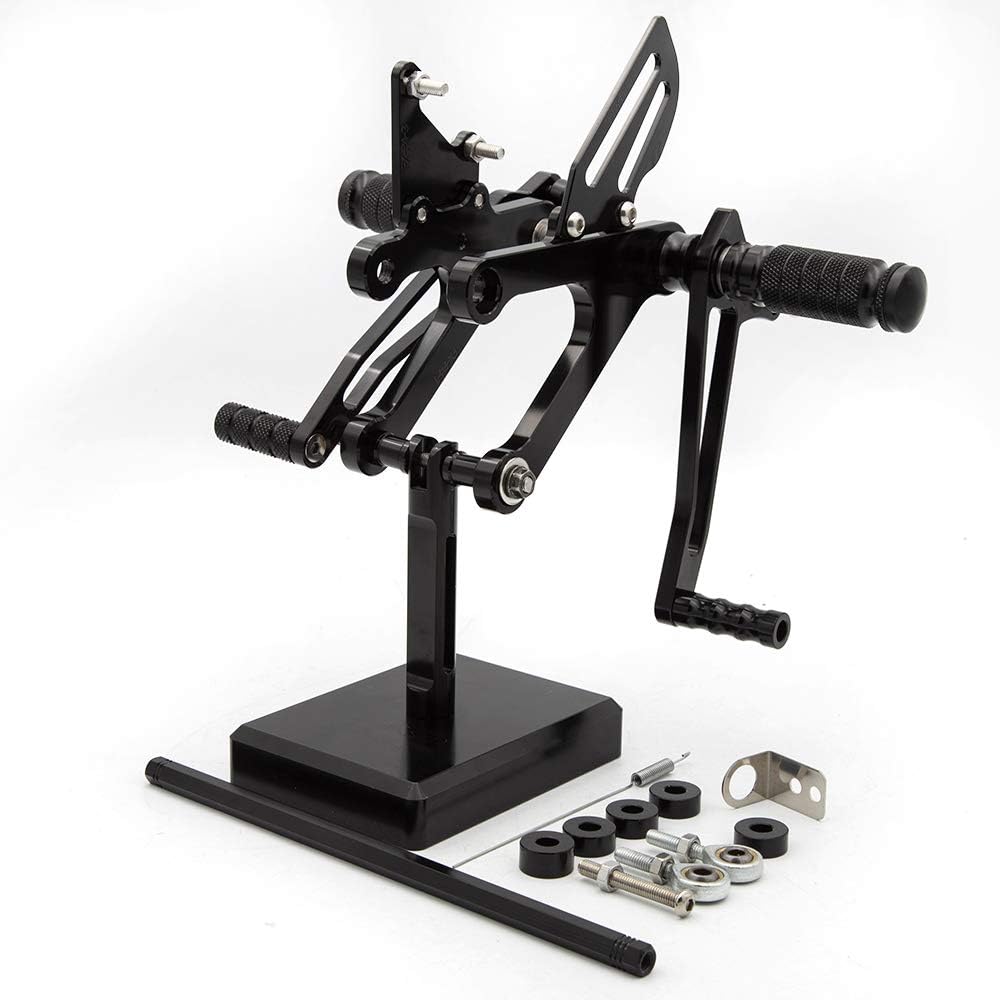 FXCNC CNC Billet Motorcycle Rearset Foot Pegs Rear Set Footrests Fully Adjustable Foot Boards Compatible with NSR250 MC21 PGM1 PGM2 PGM3 1990-1993, MC28 PGM4 1994-1997