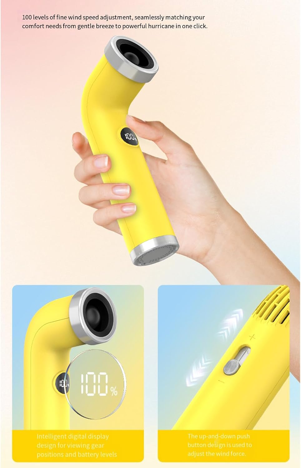 Bladeless Handheld Electric Fan With Digital Display Flexible Bendable Tube Desk Fan Portable Outdoor Cooling Device Gym Recovery Turbos Fan