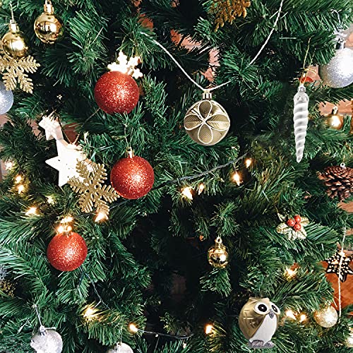90-Pack Shatterproof Christmas Ball Ornaments Set Decorative Baubles For Holiday Wedding Party Decoration Festival Widgets Pendants With Reusable Hand-Held Gift Package For Xmas Tree (Gold&White) #TOP6