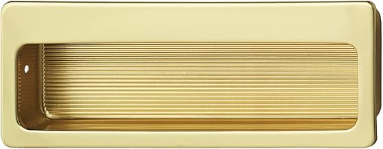 Gedotec Metal Seashell Handle | Stick On Sliding Door Handle | Polished Brass | Elegant Retro Design | 75 x 32 mm | Folding Doors | Furniture Handles | 1 Piece