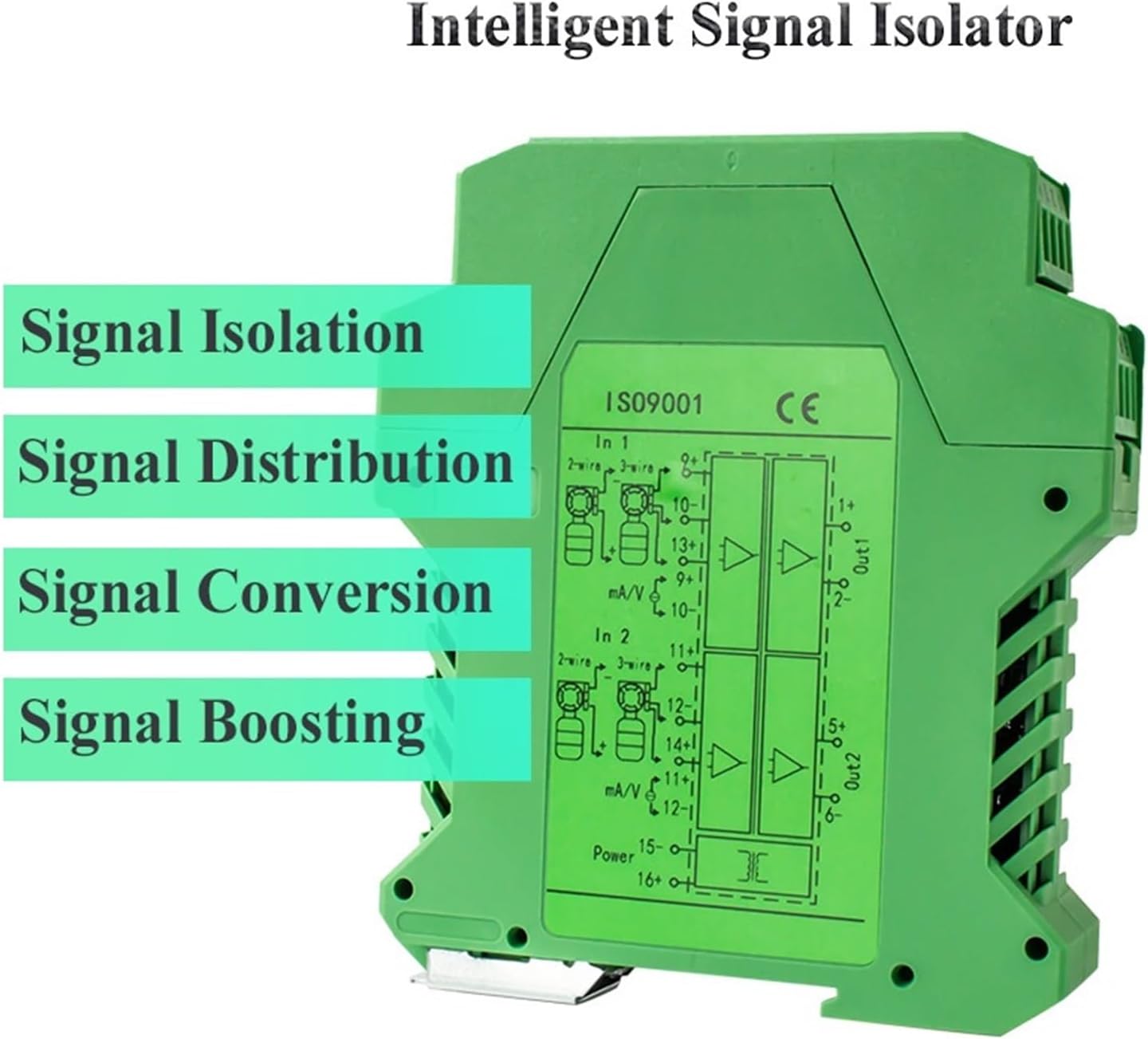 Analog DC signal isolation transmitter 0-10v 4-20mA analog signal isolator multi-channel input and output current signal isolation converter(1 input 1 output,0-5V OUTPUT_DC24V POWER SUPPLY_0-20MA INPU