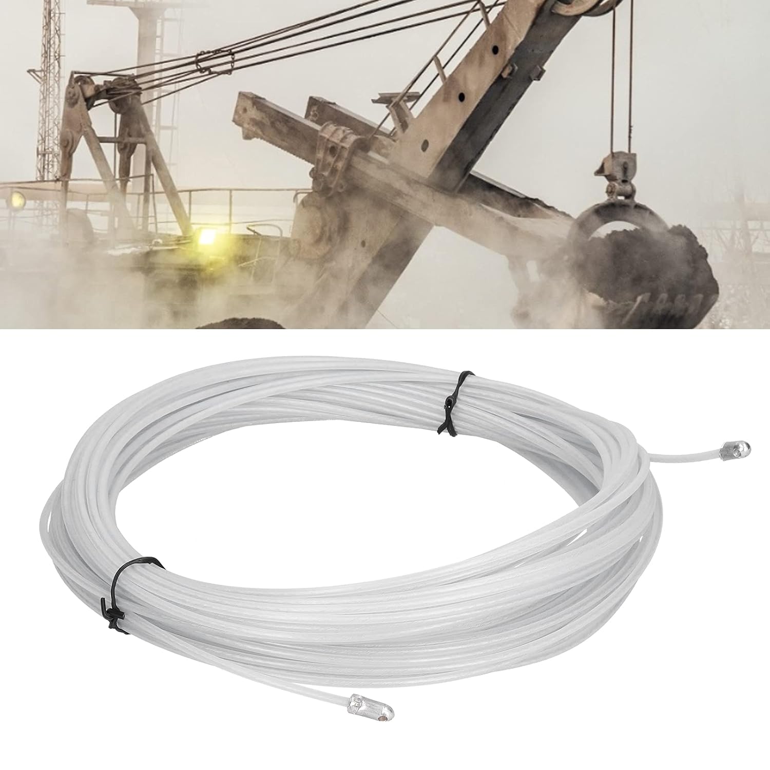 70# Steel Wire Rope, Steel Cable for Mechanical and Electronic Equipment Traction, 30m / 98.4ft High Tensile Strength Wire Rope with Smooth Surface for Lifting and Pulling Applicat