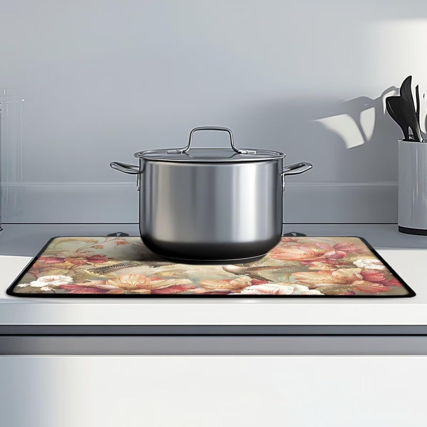 Hummingbird Electric Stove Cover Glass Top Stove Cover Protector Stove Top Covers for Electric Stove Flat Top Rubber Anti-Slip Coating Expands Usable Space Van Gogh Style Kitchen Decor