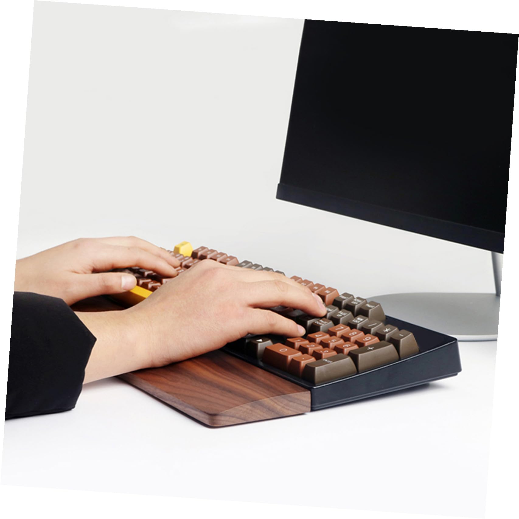 Walnussholz Handgelenkauflage für Tastatur 440mm, Ergonomisch