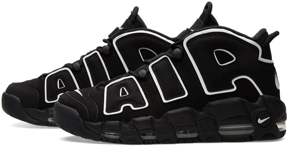 Nike Air More Uptempo, Men's Basketball Basketball Shoes, Black, White, Black, 12 UK (47.5 EU)