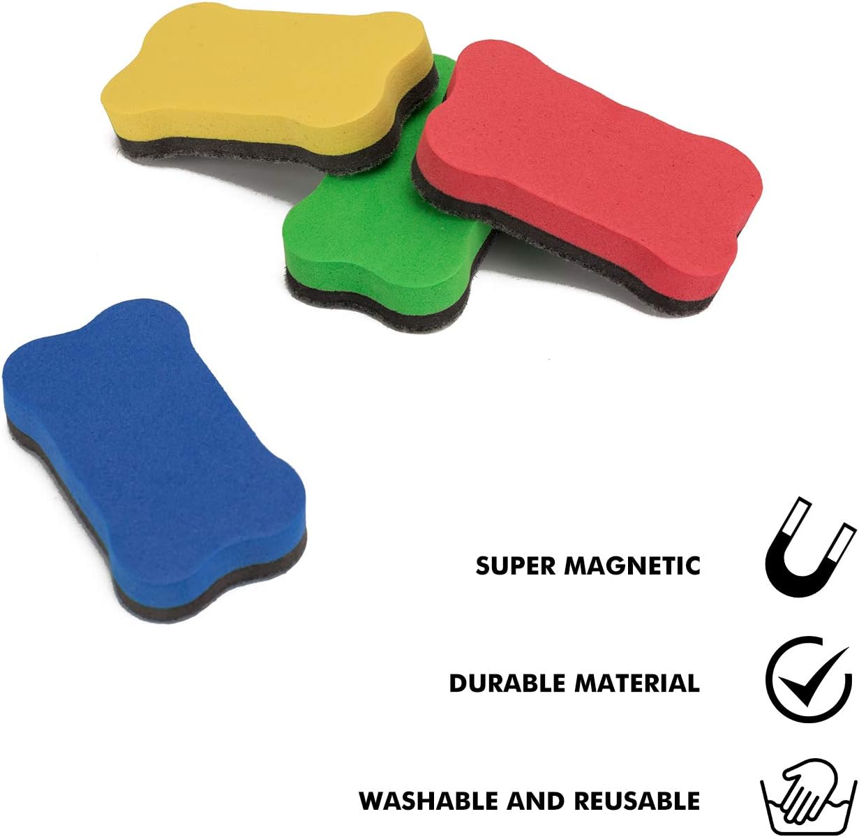 Firstopp Dry Erase Eraser Premium Magnetic Whiteboard Eraser Office Board Erasers Bone-Shaped Cube Erasers Chalkboard Cleaner Suitable for Classroom,Home,Working,Blue(24 PCS) : Office Products