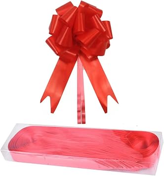 30 Pcs 4.7inches Red Satin Ribbon Pulled Bows Gift Wrapping Pull Bows for Gift Wrapping Christmas, Wedding, Valentines Day, Present Decoration