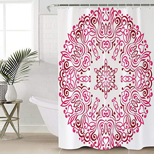 Teamery Shower Curtain, 72 X 84 Inches Shower Curtain Liner, Mandala Pattern Shower Curtains For Bathroom, Shower Stall & Bathtubs, Waterproof Polyester Fabric Shower Curtain Set #TOP28