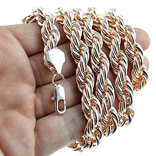 Bling Cartel Rope Chain Rose Gold Finish 10 Mm Thick 30" Inch Long Twisted Heavy Dookie Men's Hip Hop Necklace #TOP3