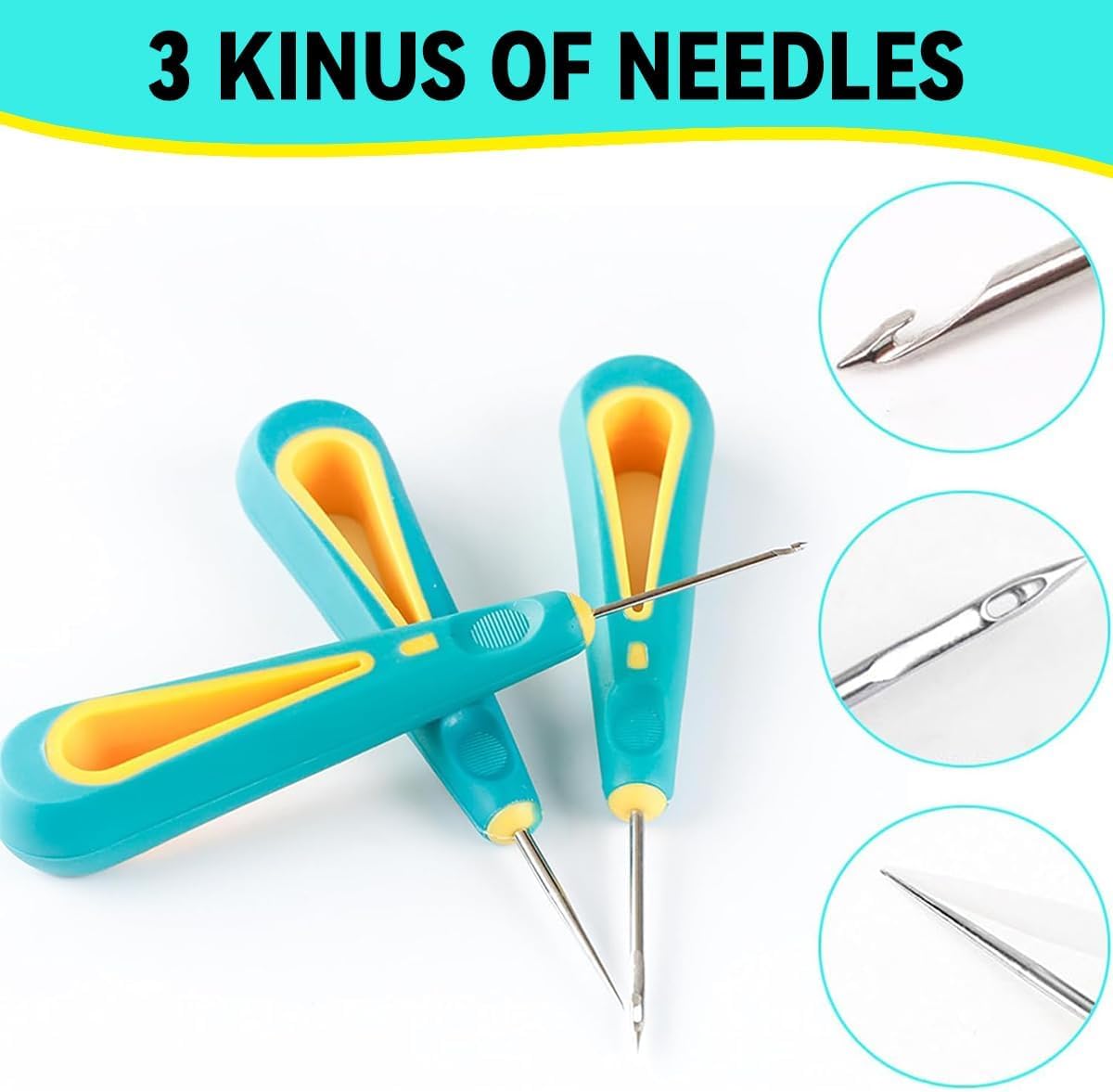 3 PCS Punch Needle Wick Tool Set | Candle Wicking Punch Needles for Silicone Molds | Round Hole Wick Tool for DIY Candle Making & Craft Use