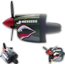 P-40 Fighter Airplane Car Air Freshener with Spinning Propeller, Dashboard Ornament, Shark Tooth Design, Vent Clip Mount, Aviation Theme, Aircraft Dashboard Ornament for Auto Interior Decor Gift (A)