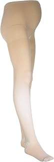 NuVein Medical Compression Plus Size Full Figure Pantyhose, 20-30 mmHg Support, Opaque, Beige, Medium