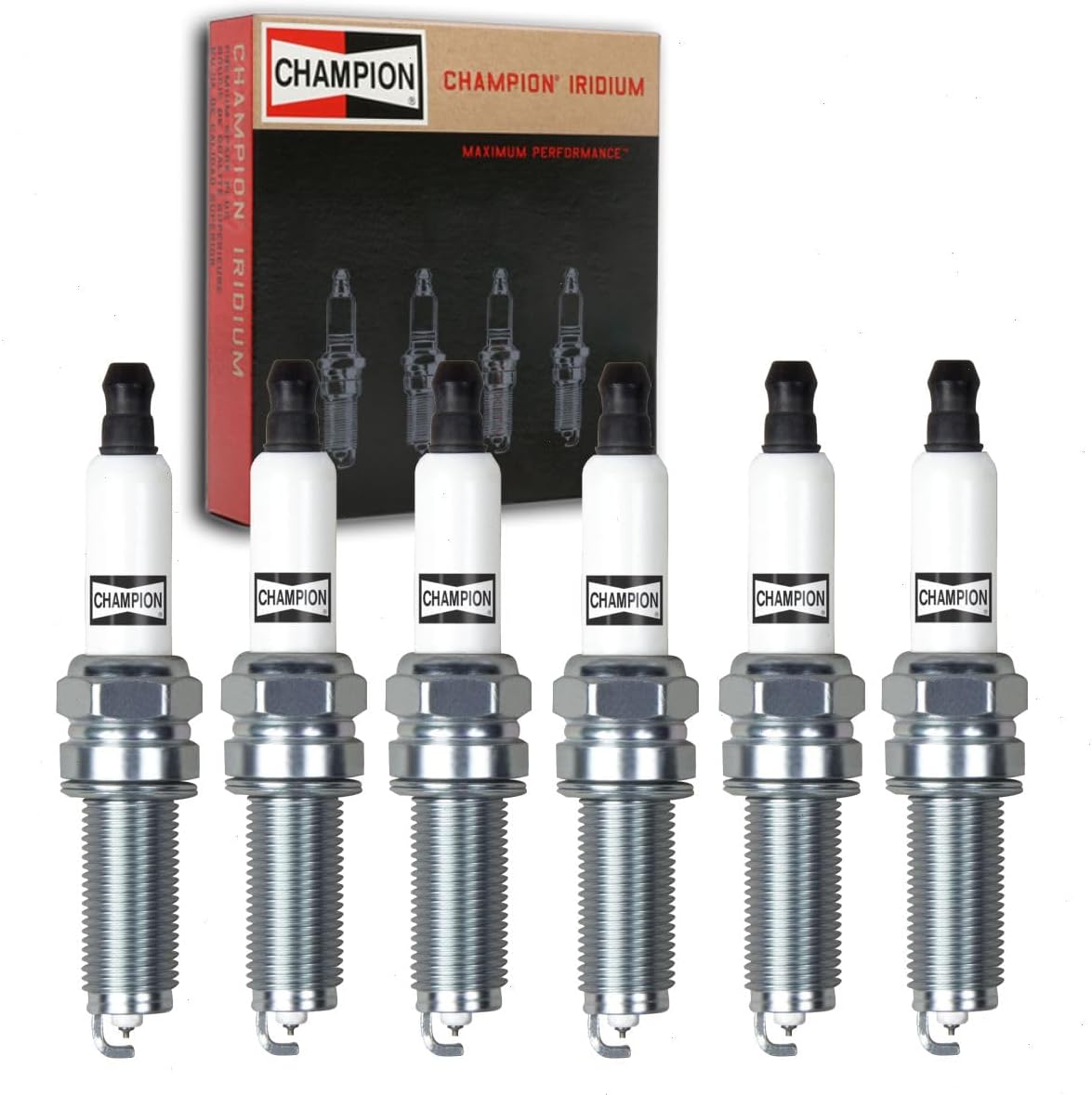 6 pc Champion Iridium Spark Plugs compatible with Jeep Grand Cherokee 3.6L V6 2011-2015