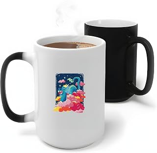Gift Idea for Fantasy Lovers Fairytale Dragon in the Clouds Design 11oz 15oz Color Changing Mug