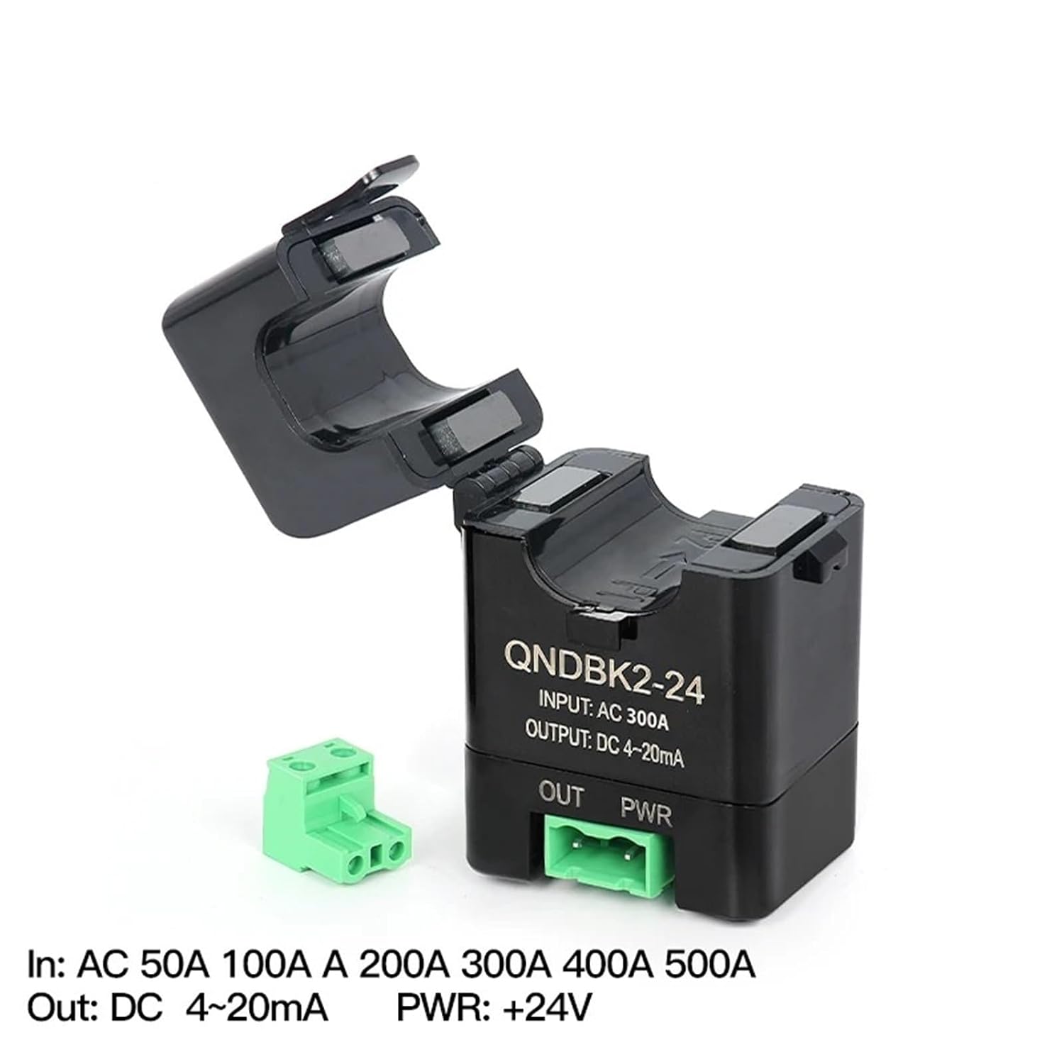 QNDBK2-16 AC 1/5A 10A 20A 50A 100A /4-20mA Split Core Current Transmitter Clamp Transformer Sensor Transducer 1Pcs(AC 30A 4-20mA)