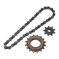 Vista 3 de Vbestlife Kit de cadena de rueda libre - Rueda libre de 16 dientes, piñón de 9 dientes, cadena de 38 secciones para accesorios de modificación