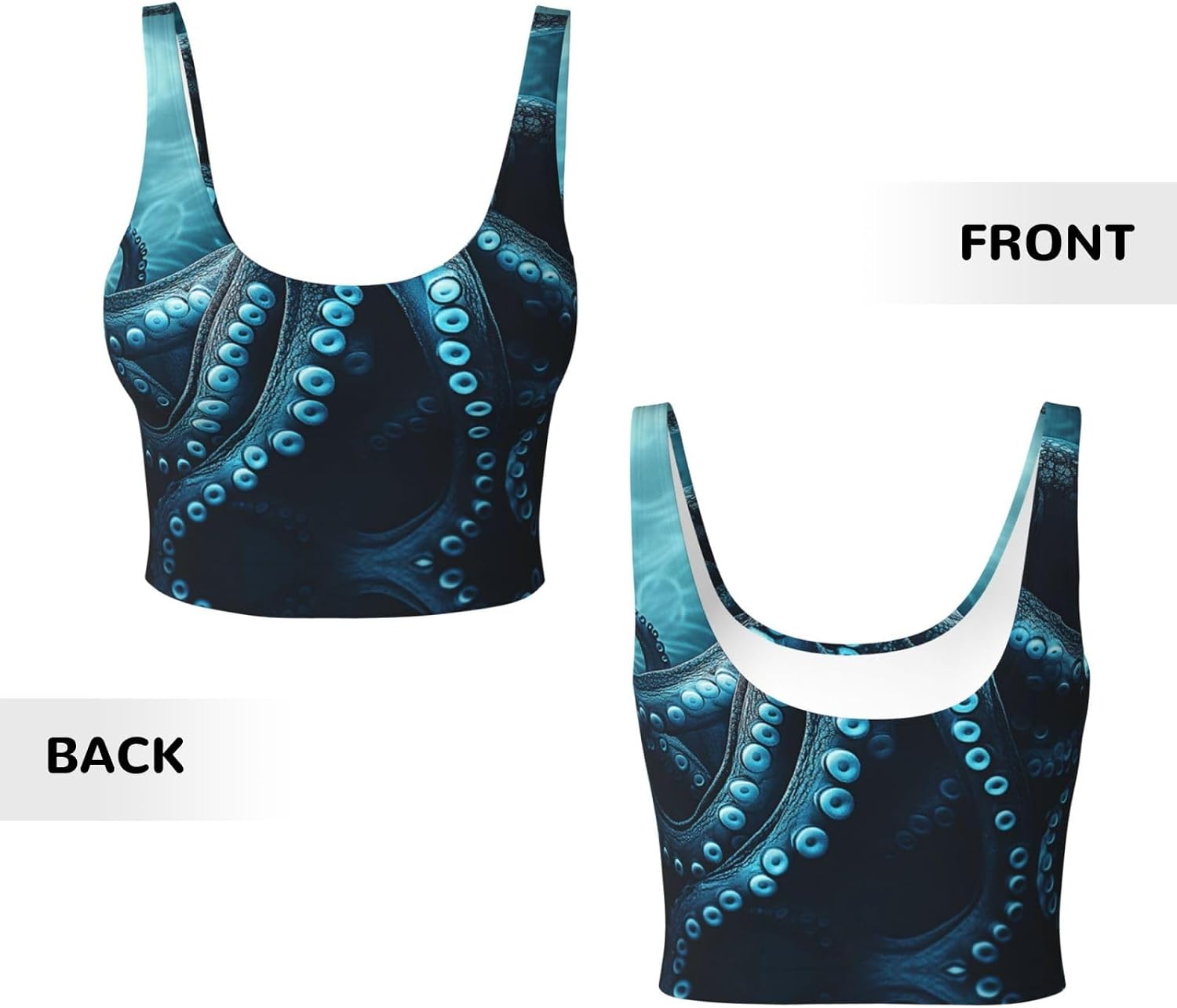 Deep sea Octopus Women's Sports Bras - High Support Workout Tops for Women, Yoga Sports Bra, Bralettes with Support
