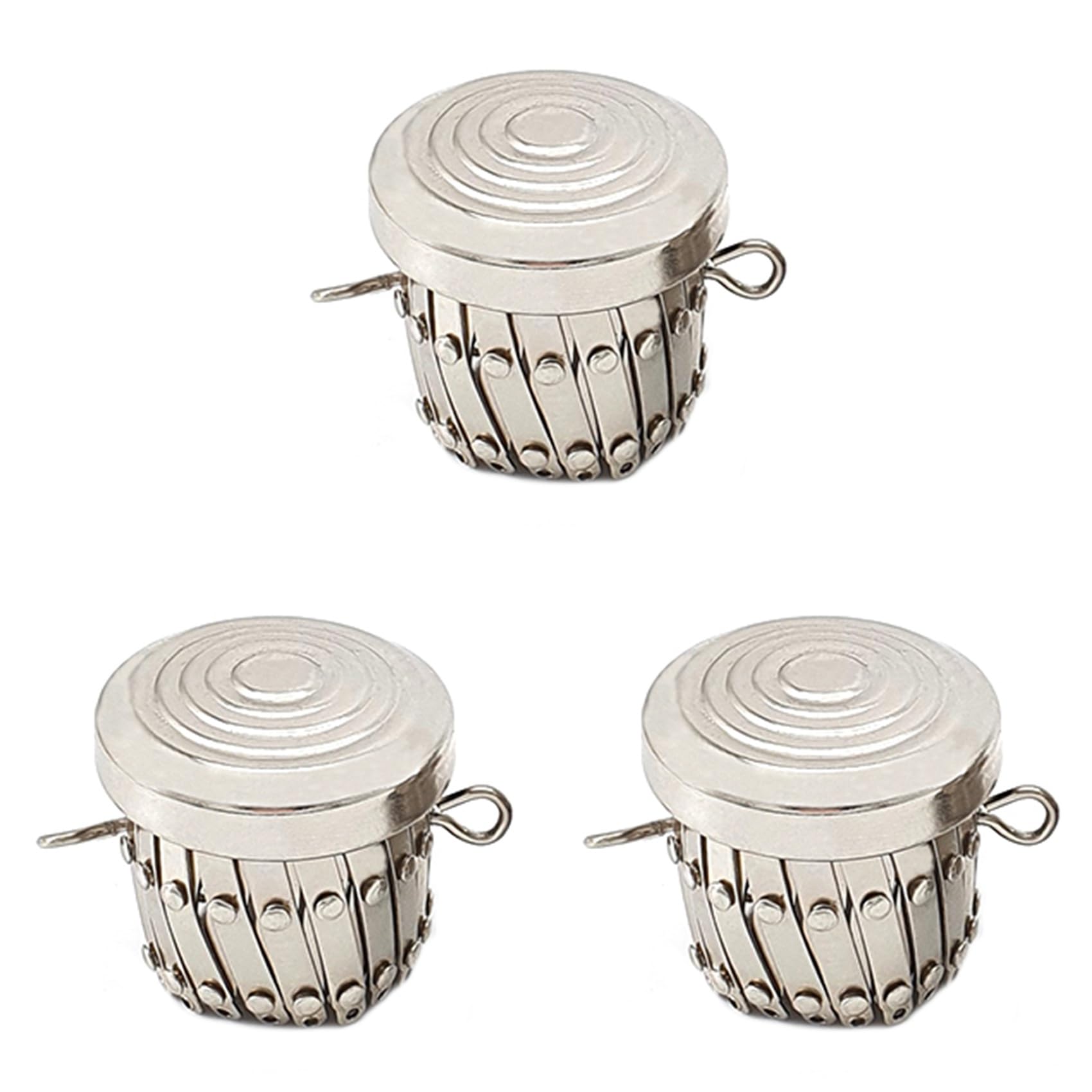 Hndhbfgrt 3X Round Finish Bags Hardware Purse Frame Parts Pen Bag Clutch Frame Clasp Coin Cylinder Purse Accessories(Silver)