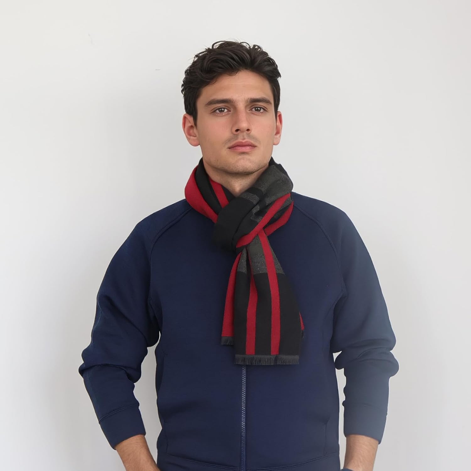 Men's Scarf, Fashion Cashmere Feel Scarves for Men Winter Autumn with Tassels Fringes Long - Image 7